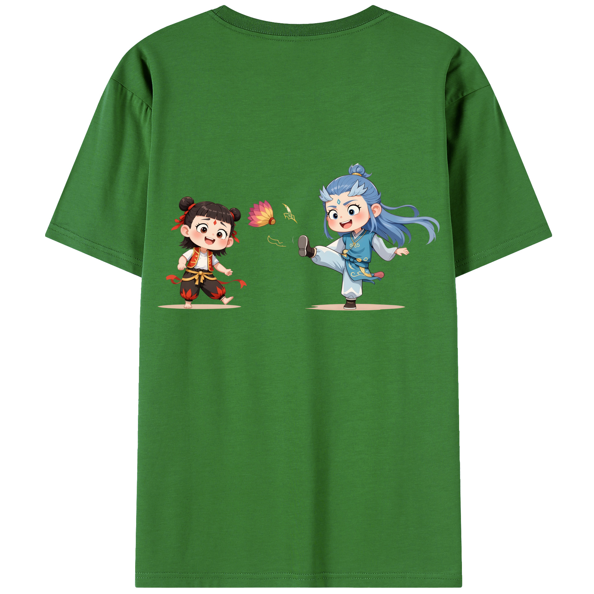（画像用） Ne Zha 2 ナタ 魔童の大暴れ レディース半袖Tシャツ(バックプリント)